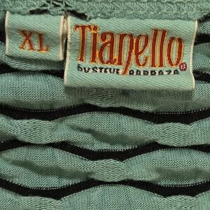 Women's Tianello 3/4 Sleeve Pullover Blouse XL Teal And Black